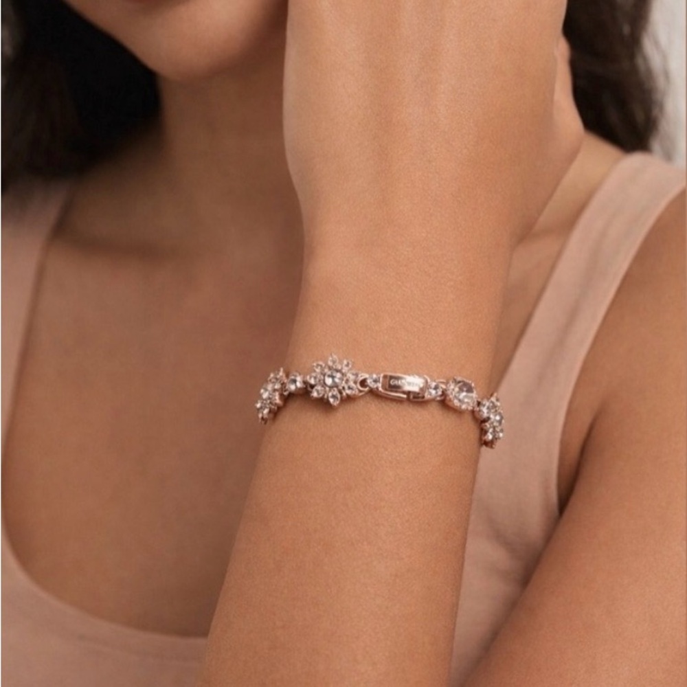 ✨Givenchy rose gold-tone floral crystal bracelet —shines & elevates any outfit.✨